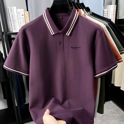 100% pure cotton men's high-end brand short-sleeved polo shirt summer fashion hot-selling embroidered golf top casual T-shirt