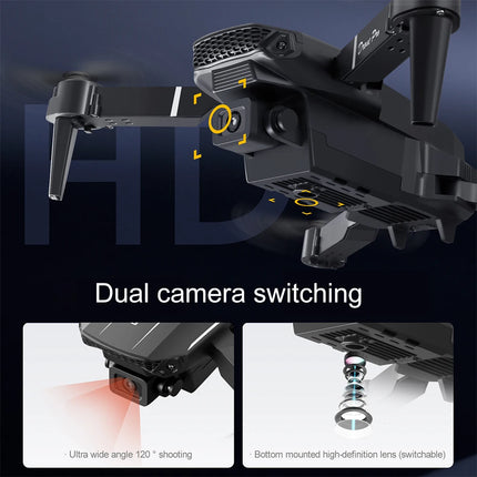 Folding RC Drone HD Dual Camera 120° Wide Angle 50X Digital Zoom HD Image Transmission LED Light Portable Design With Storage Bag Indoor Outdoor Flight Drone