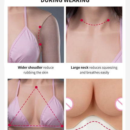 EYUNG 7/9th Boobs Plus Size Breast Cosplay Fake breasts K Cup Crossdressing Silicone Breastplate Fake Meme Crossdresser 50-110kg