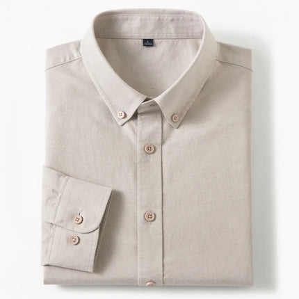 Men's 100% Cotton Oxford Shirt - Breathable Sweat-Wicking Button Down with Slim Fit & Crisp Texture