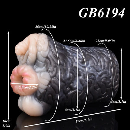 GEEBA New Dual Hole Animal Horse Masturbation Cup Soft Silicone Male Masturbator Realistic Vagina Prostate Massage Pussy Sex Toy