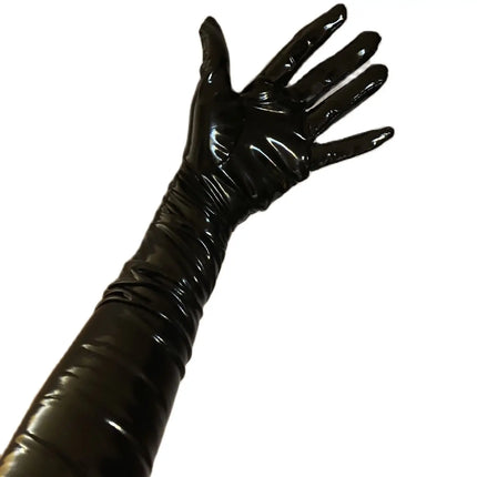New Sexy Women PU Leather Gloves Shiny Long Gloves Punk Mitten Party Clubwear Cosplay Stage Costume Accessories