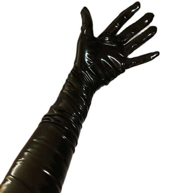 New Sexy Women PU Leather Gloves Shiny Long Gloves Punk Mitten Party Clubwear Cosplay Stage Costume Accessories