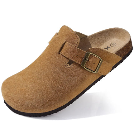 Kidmi Summer Clogs for Women Men Suede Clogs Adjustable Buckle Slip-on Cork Footbed Mules Clogs Antislip Sole Slippers Unisex
