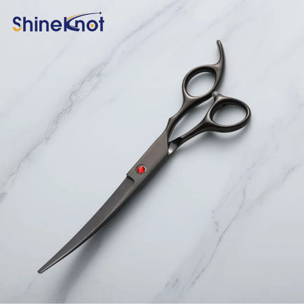 SHINEKNOT 7-Inch Pet Scissors Set Specially Designed For Dog Hair Cutting With Curved Scissors Teddy Bear Professional Hair Trim