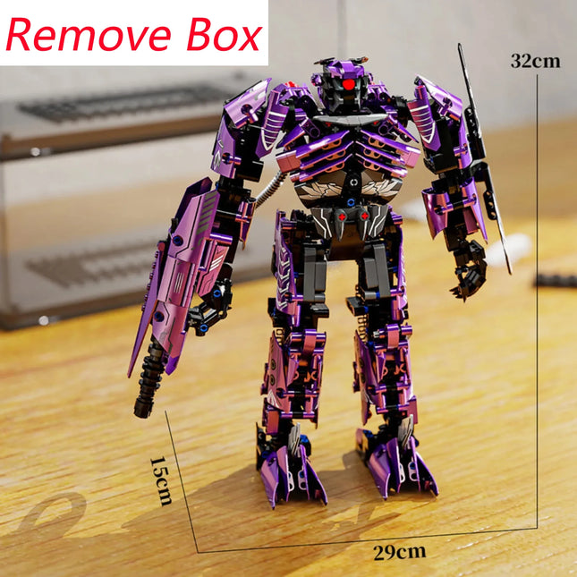 MOC Transformable Shockwave 2-in-1 Mecha Model Compatible with Mini Building Blocks STEM Educational Bricks Toys Gift for Boys