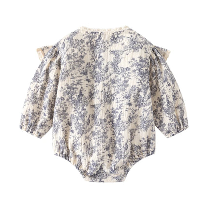 Chinese Style Ink Painting Newborn Baby Girl Bodysuits Cotton Girls Jumpsuits Infants Onesie Outfits Clothes