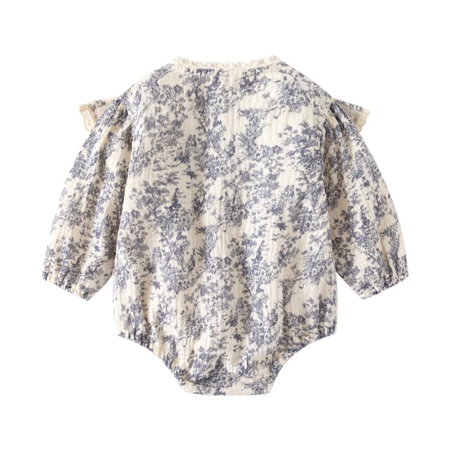 Chinese Style Ink Painting Newborn Baby Girl Bodysuits Cotton Girls Jumpsuits Infants Onesie Outfits Clothes