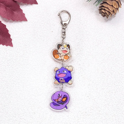 Pokémon Pikachu Bulbasaur Gengar Squirtle Car Keychain Accessories Acrylic Charms Pendant For Bag Key Holder Backpack Decoration
