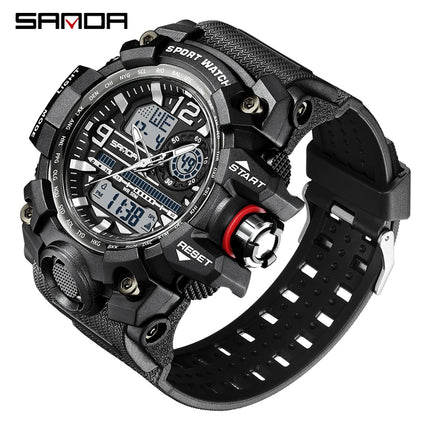 SANDA G style New Men's Watch 50M Waterproof Sports Military Quartz Watch For Male Electron Digital Wristwatch Reloj De Hombre