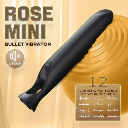 Mini Rose Lipstick Female Masturbator Portable Vagina Stimulator with 12 Vibration Modes Nipple Pleasure Sex Toy for Women