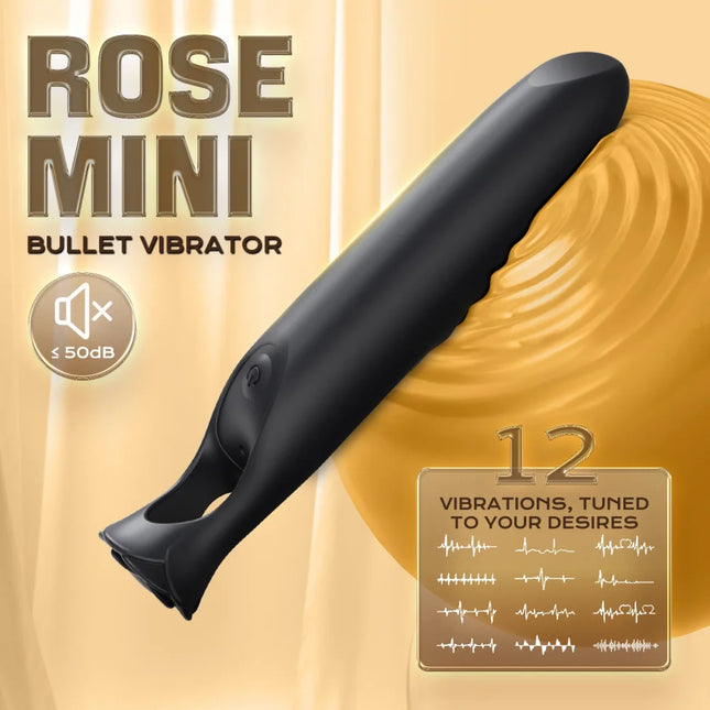 Mini Rose Lipstick Female Masturbator Portable Vagina Stimulator with 12 Vibration Modes Nipple Pleasure Sex Toy for Women