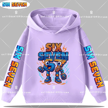 Autumn Children's Comfortable Hoodies 67 Six Seven Digit Print Kid Cute Fleece Sweatshirt Boys Girls Casual Fashion Sport Hooded