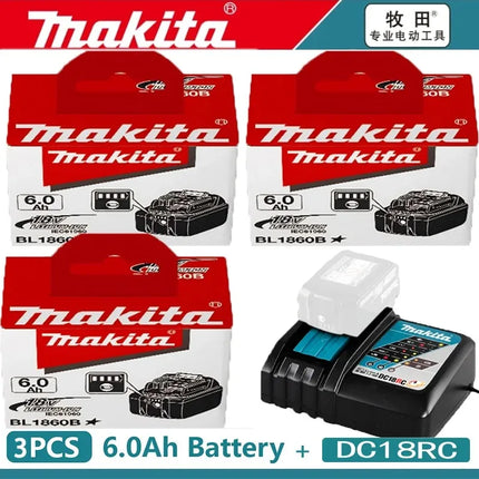 Makita 18V 6.0Ah Battery Original Lithium ion Rechargeable Battery 18V 6000mAh Replacement Battery BL1860 BL1850 BL1860B🏆🏆🏆
