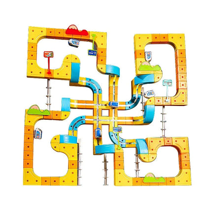 84-179Pcs Electric 3D High-Speed Train Set for Kids - Magnetic Track Building Vehicle Toy Educational DIY Set for Boys & Girls