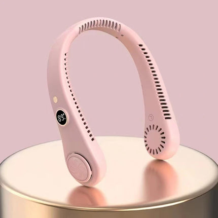 Lenovo 5 Speed Digital Display Bladeless Hanging Neck Fan USB Charging Portable Lazy Person Sports Folding Mini Electric Fan