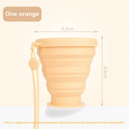 200ML Food-Grade Silicone Folding Cup, With Lid, Reusable Portable Coffee Cup, Hot Drink ,Suitable For Travel And Camping