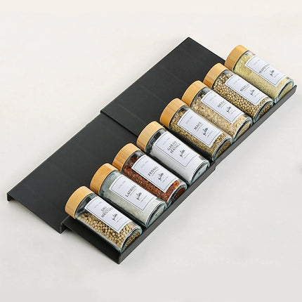 Drawer Spice Racks for Kitchen 4 Layers Adjustable Spice Rack for Spice Jars Seasoning Shelf Cabinet Pantry Kitchen Organizer