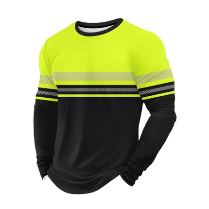 Men's 3D Printed New Secure Logo Color Blocking Design Long-Sleeved T-Shir Fashion Spring Daily Casual Work Wear Men's T-Shirts