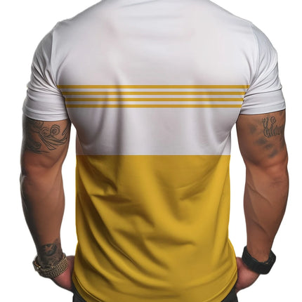 The new men's short-sleeved POLO shirt for summer 2025 is casual, fashionable, and soft, with 3D striped pattern printing.