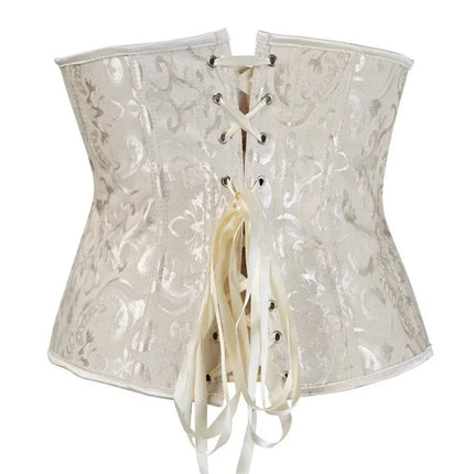 Women Corsets Bustiers Sexy Jacquard Underbust Corset Plastic Bones Korset Basques Shaper Elegant Waist Bustier Top