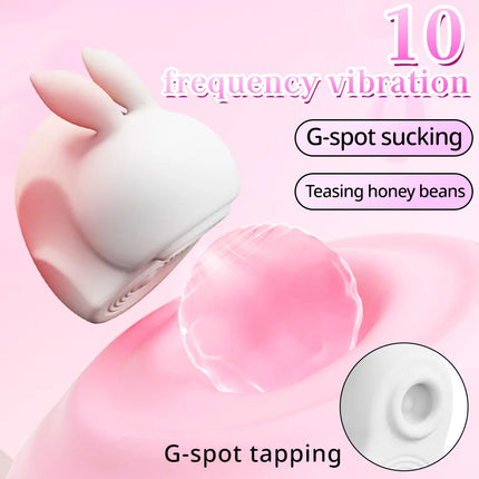 APP Controlled Rabbit Vibrator Clitoral Stimulator, Dual Suction Vibration Silicone Sex Toy for Women, G-spot Adult Masturbation