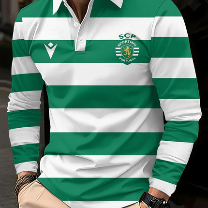 The new men's POLO shirt for Spring and Autumn 2025 is skin-friendly soft casual and fashionable with striped prints