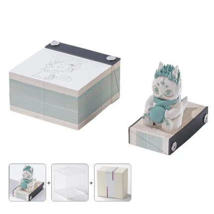 3D Notepad Cute Bunny 3D Memo Pad Animal Sticky Note Art Notes Block Office Accessories Birthday Gifts For Kids Friends