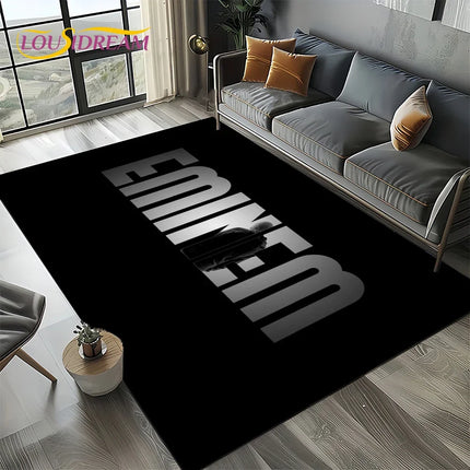 Rapper Eminem Tupac 2pac Hip-Hop Rap God Carpet Rug for Living Room Bedroom Home Sofa Decoration, Area Rug Non-slip Floor Mat