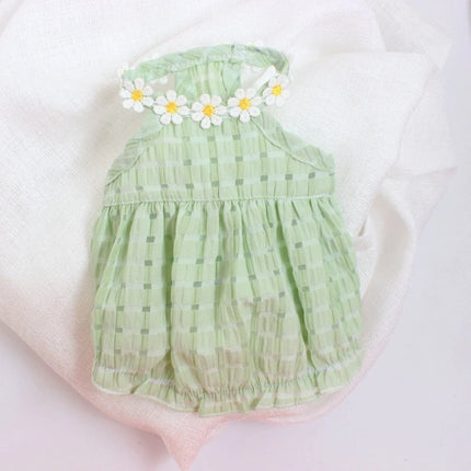 Pet Products Floral Designer Dogs Fancy Dress Candy Green Tutu Skirt Mini Female Cat Clothes for Chihuahua New Summer Puppy