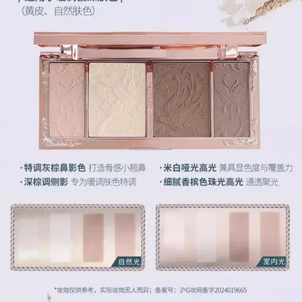 Flower Knows Makeup Butterfly Cloud Collar Collection Embossed Highlight&Contour Luminador Contouring Kit Palette Face Powder I