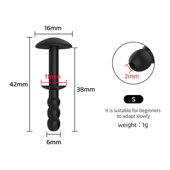 Silicone Penis Plug, Hollow Urethral Probe, Flexible Leak-Proof Urethral Dilator Masturbation Tool Penis Plug Men's Adult SexToy