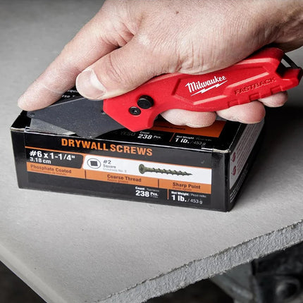 Milwaukee 48-22-1500 FASTBACK Compact Folding Utility Knife Press & Flip Box Cutter