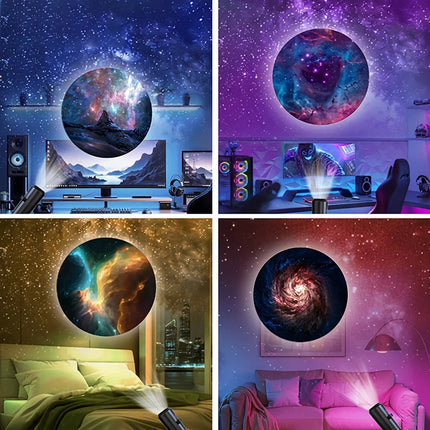Galaxy Projector Light LED Starry Sky Night Light 10 Pictures Change Bedroom Decor Romantic Atmosphere Lamp Gift