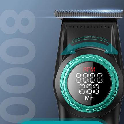 VGR 001 977 New Hair Trimmer Set High-End Men's Hair Clipper Smart Digital Display Electric Trimmer with Engraving and Whitening Functions