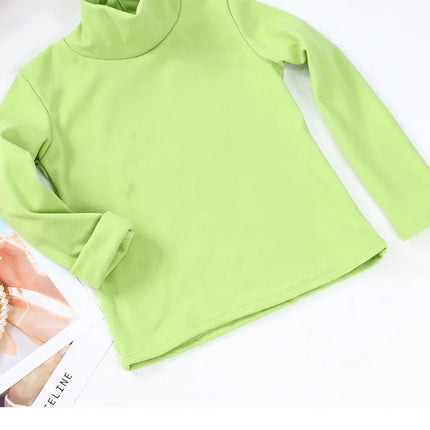 New 2025 Autumn Winter Boys Girls Kids Fashion Solid T-Shirt Tops Children O-Neck Long Sleeve Warm Casual T-Shirts