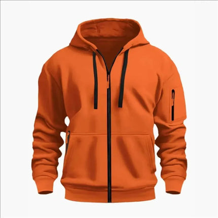 Men's Sweatshirts with Zipper Pockets Thin Solid Color Half Tracksuit Casual Outdoor Hooded Tracksuit Long Sleeves Jacket Coats