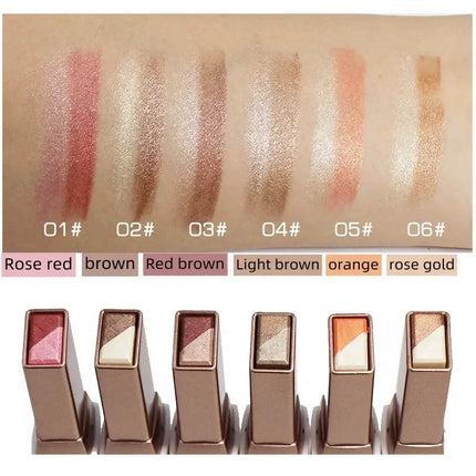 Double Color Eyeshadow Stick Gradient Shimmer Cream Pen Eye Makeup Cosmetic Eyeshadow Stick Korean Makeup