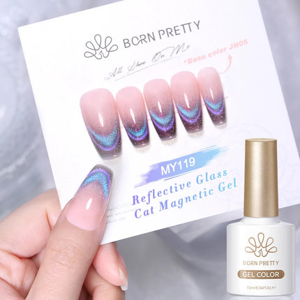 BORN PRETTY 10ml Pink Water Light Cat Magnetic Gel Polish Spaking Glitter UV LED Soak Off Gel Varnish Crystal DIY Manicure