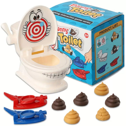Toilet Target Shooting Game, Interactive Desktop Prank Toy Set
