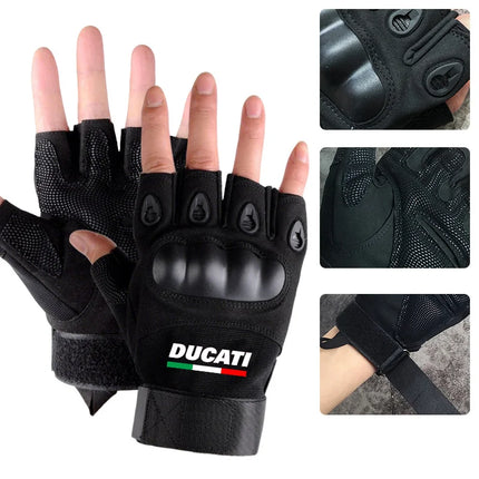 Men's Tactical Fingerless Gloves Anti-Slip Protective Riding Gloves For Ducati Scrambler Multistrada 950 1100 1260 Sport Monster