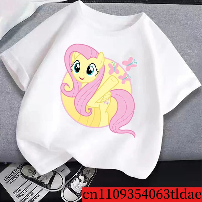 My Little Ponys Kid T-Shirt Cute Anime Twilights Sparkles Rainbow Dashs Girl Tees Shirt Short Sleeve Tops Clothing Birthday Gift