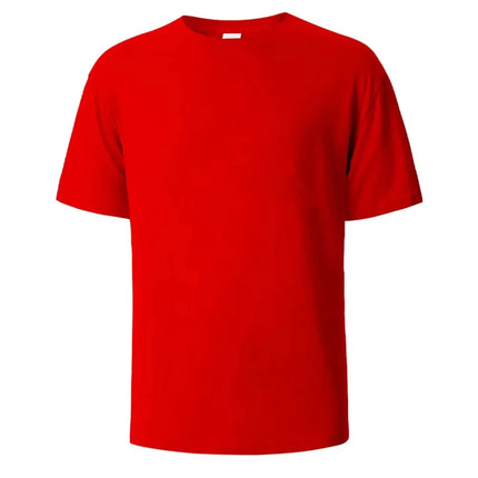 500/300g Heavy-duty White Pure Cotton T-shirt Thickened Ribbed Round Neck Short Sleeves Double-stitched Half Sleeve Tees