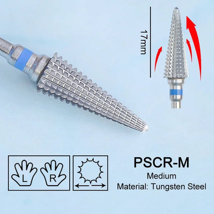 16mm Extra Long Triangle Cone Nail Drill Bits Gold Carbide Milling Cutter Gel Remover Grinding Manicure Tools Accessories 3/32"