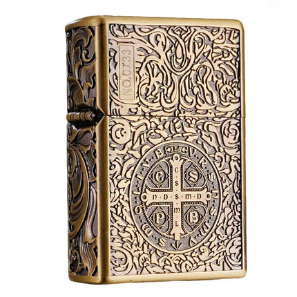 ZORRO zk series kerosine lighter, pure copper, various retro relief patterns, old-fashioned grinding wheel windproof lighter