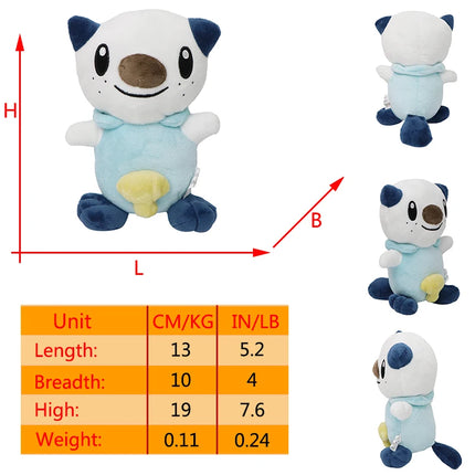 Pokemon Snivy Tepig Oshawott PlushToy First Partner Pokémon Unova Region Anime Plush Doll Birthday Gift for Boys and Girls