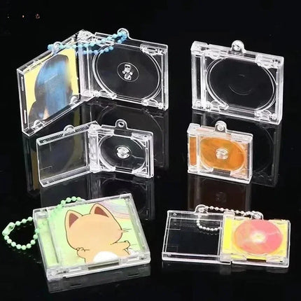 1/30Pcs Blank Album Mini CD Case Keychain DIY Peripheral Commemorative Keyring for Car Backpack Key Pendant Hanging Decoration