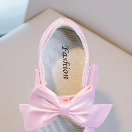 Girls Princess Shoes Shallow Bowknot Metallic Color Fashion Sweet Girl's Mary Janes Shoes Light Non-slip 26-36 Kids Ballet Flats