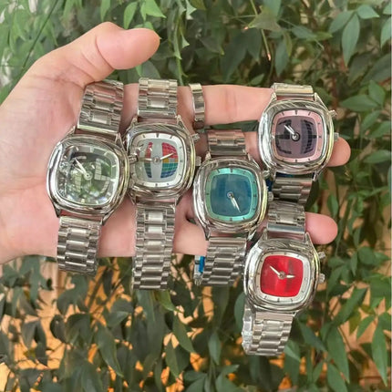 2026New Design Fashion Retro Steel Belt Dual Display Watch Trend Quartz Couple Watch ideal Choice For Birthday & Lover Gifts