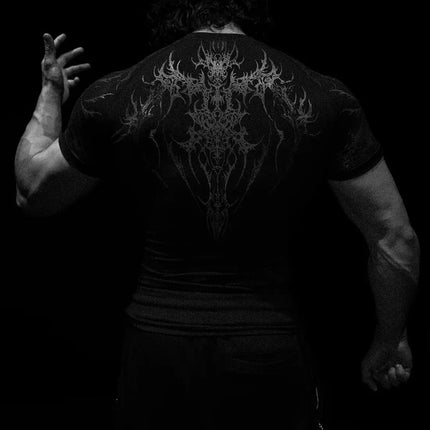Breathedivinity Men's Fashion Fitness Short Sleeve T-Shirt Breathable Comfortable Sportswear round Neck Printed Cotton Top